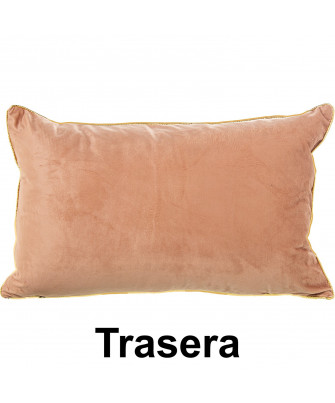 Cojín Lena Terciopelo Marrón/Oro