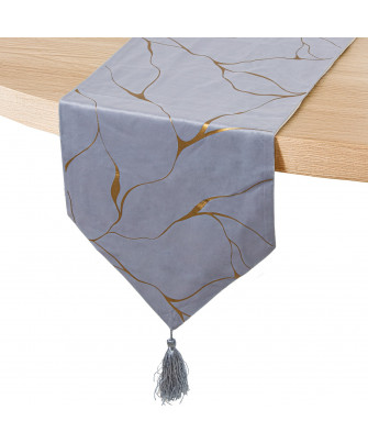 Camino De Mesa 30x180cm Gris/Oro