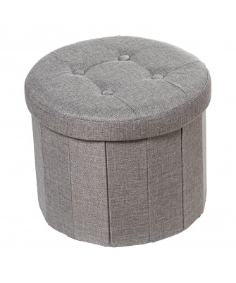 Puf Plegable Almacenaje Gris