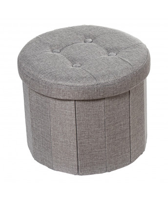 Puf Plegable Almacenaje Gris