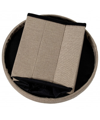 Puf Plegable Almacenaje Beige