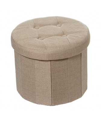 Puf Plegable Almacenaje Beige