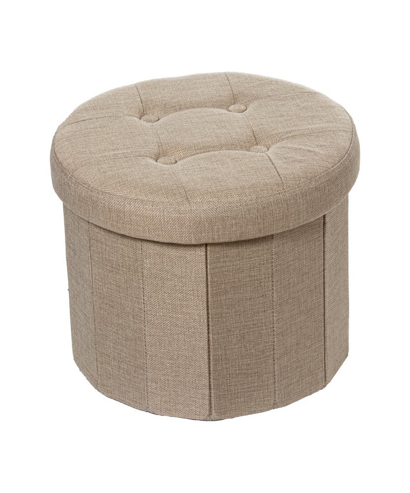 Puf Plegable Almacenaje Beige