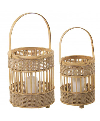 Set 2 Faroles Bambu Natural