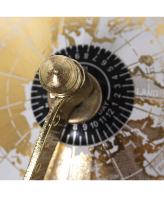 Globo Terráqueo Blanco/Dorado