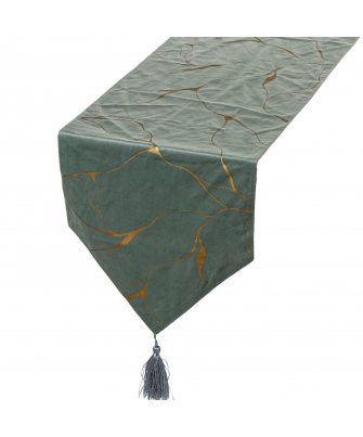 Camino De Mesa 30x180cm Verde/Oro