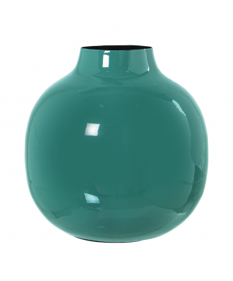 Jarrón Metal Esmaltado Verde