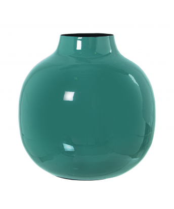 Jarrón Metal Esmaltado Verde