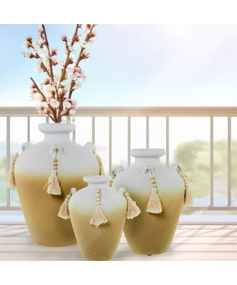 Jarrón Cerámica Borlas 24 cm