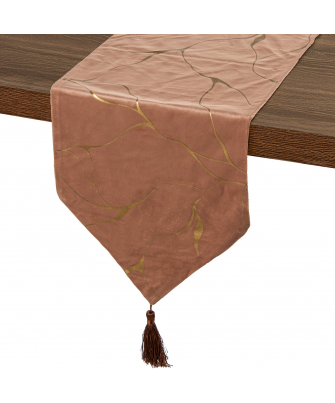 Camino De Mesa 30x180cm Rosa/Oro