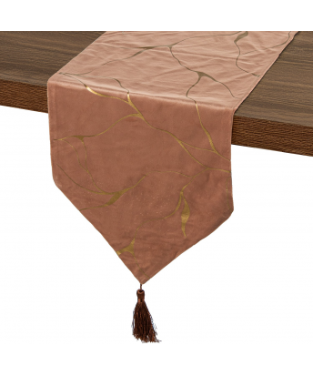 Camino De Mesa 30x180cm Rosa/Oro