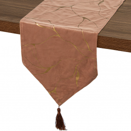 Camino De Mesa 30x180cm Rosa/Oro