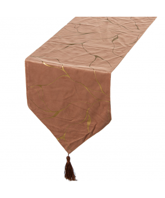 Camino De Mesa 30x180cm Rosa/Oro