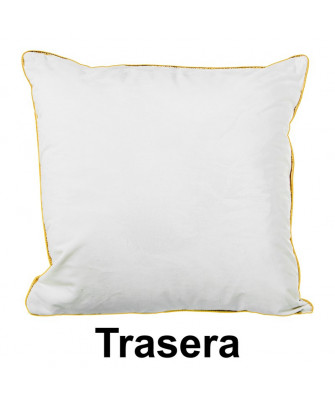 Cojín Hojas Terciopelo Verde / Oro