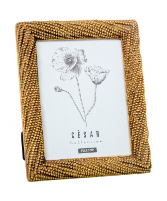 Portafotos Resina  Dorado Bolitas