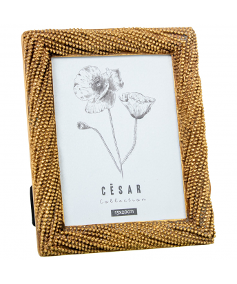 Portafotos Resina  Dorado Bolitas