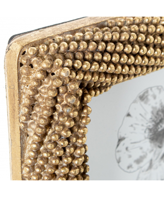 Portafotos Resina  Dorado Bolitas