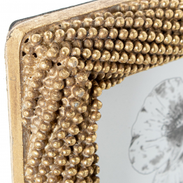 Portafotos Resina  Dorado Bolitas