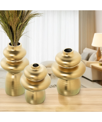 Jarrón Abstracto Dorado Mate