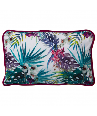 Cojín Terciopelo Estampado Tropical
