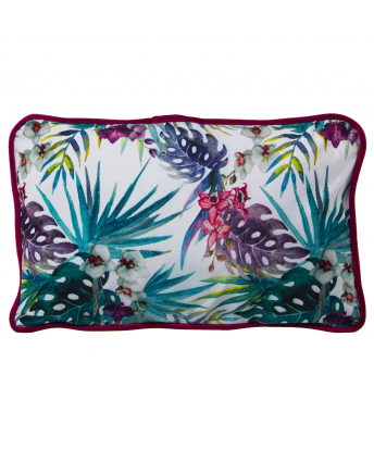 Cojín Terciopelo Estampado Tropical
