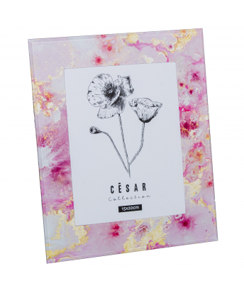 Portafotos Cristal Rosa Abstracto