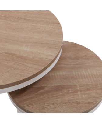 Set 2 Mesas Nido Auxiliar Blanco / Madera