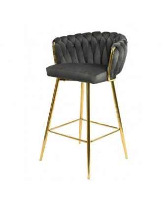 Taburete Selecta Gris / Dorado