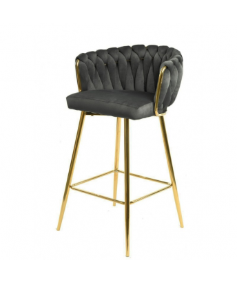 Taburete Selecta Gris / Dorado