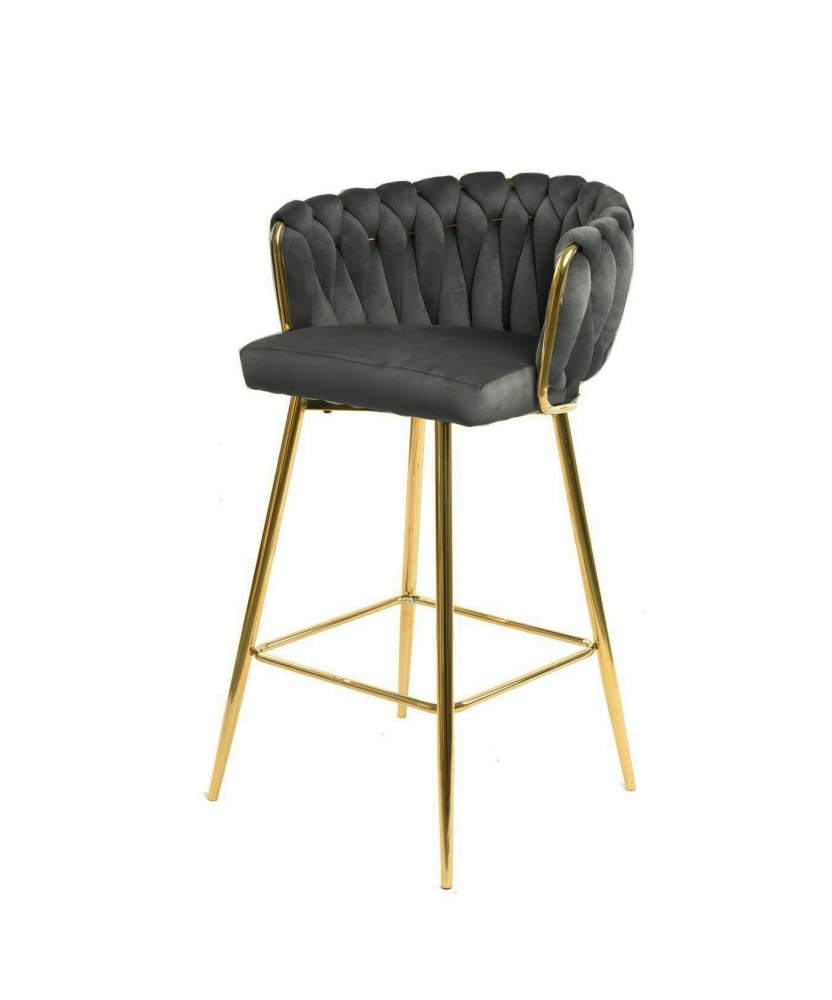 Taburete Selecta Gris / Dorado