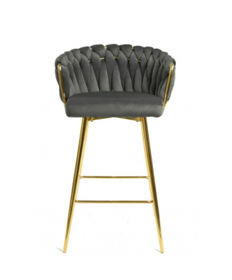 Taburete Selecta Gris / Dorado