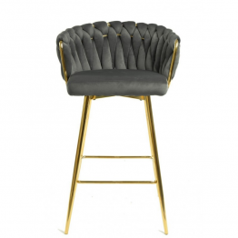 Taburete Selecta Gris / Dorado