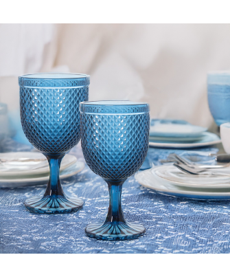 Copa Cristal Diamante Azul