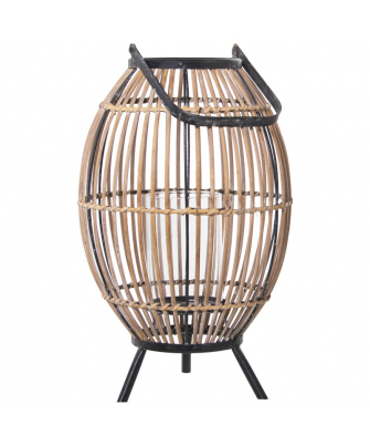 Farol Portavelas Mimbre