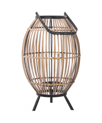 Farol Portavelas Mimbre