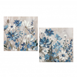 Set 2 Cuadros Flores Azules