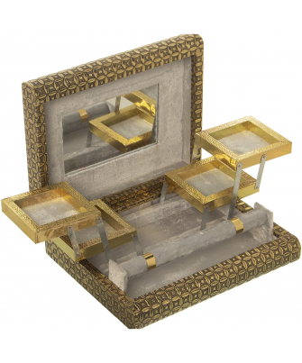 Joyero Metal Dorado C/ Espejo