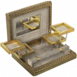 Joyero Metal Dorado C/ Espejo