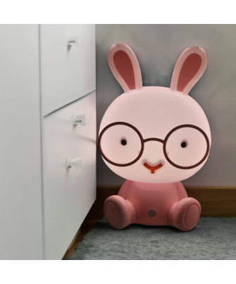 Lámpara Led Sobremesa Conejo Rosa