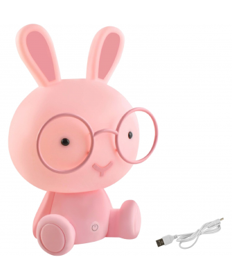 Lámpara Led Sobremesa Conejo Rosa