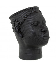 Macetero Cerámica Negra Rostro Africana