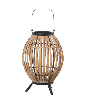 Farol Portavelas Mimbre C/ Asa