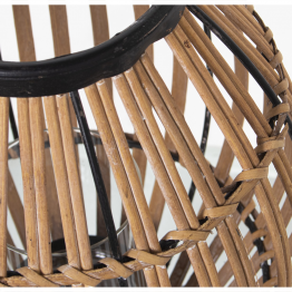 Farol Portavelas Mimbre C/ Asa