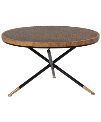 Mesa Centro Madera C/Borde Trenzado