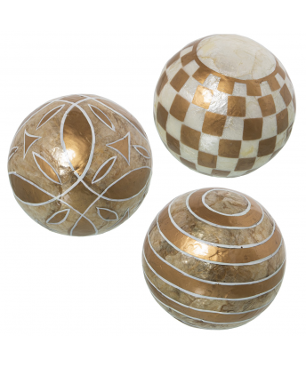 Set 3 Bolas Nácar Abstractas