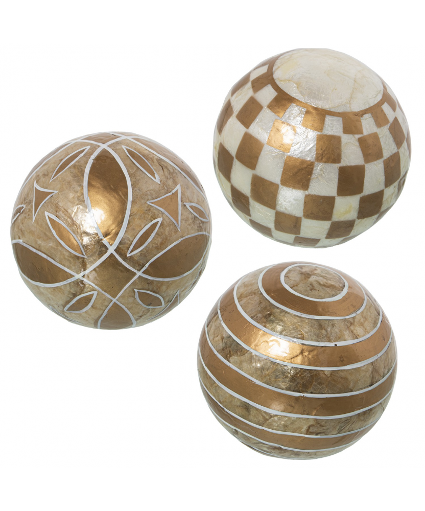 Set 3 Bolas Nácar Abstractas