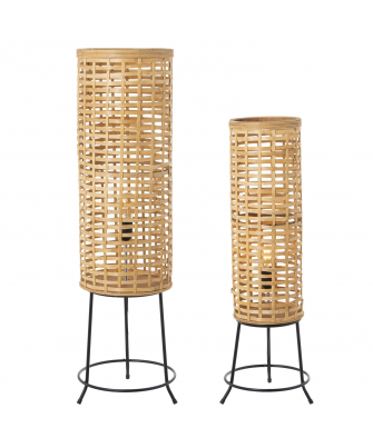 Set 2 Lamparas Suelo Bambu Natural