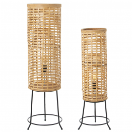Set 2 Lamparas Suelo Bambu Natural