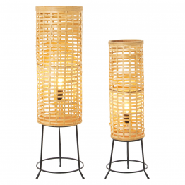 Set 2 Lamparas Suelo Bambu Natural