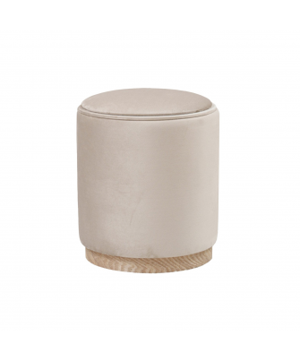 Puf Arcón/Bandeja Terciopelo Beige